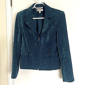 CONCEPTS Conrad C fitted Teal zip down blazer Size 4